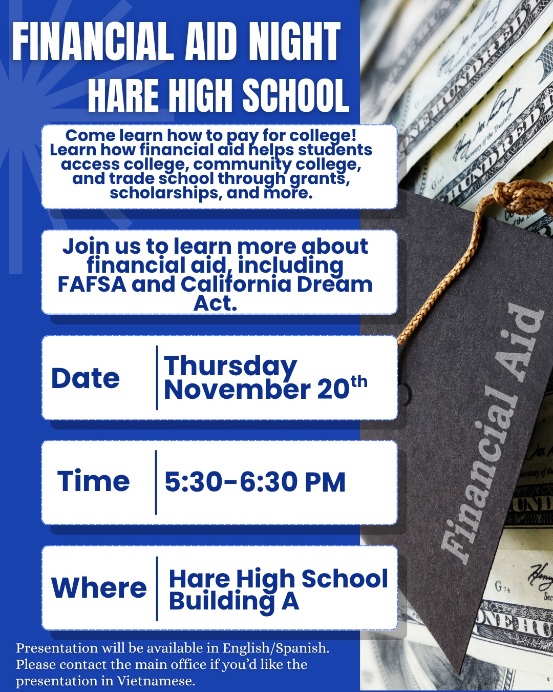 Financial Aid Night - Thursday, November 20, 2025 at 5:30pm - article thumnail image